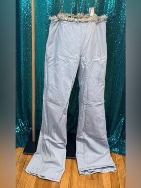 Fendi Light Grayish Blue Wide-Leg Pants